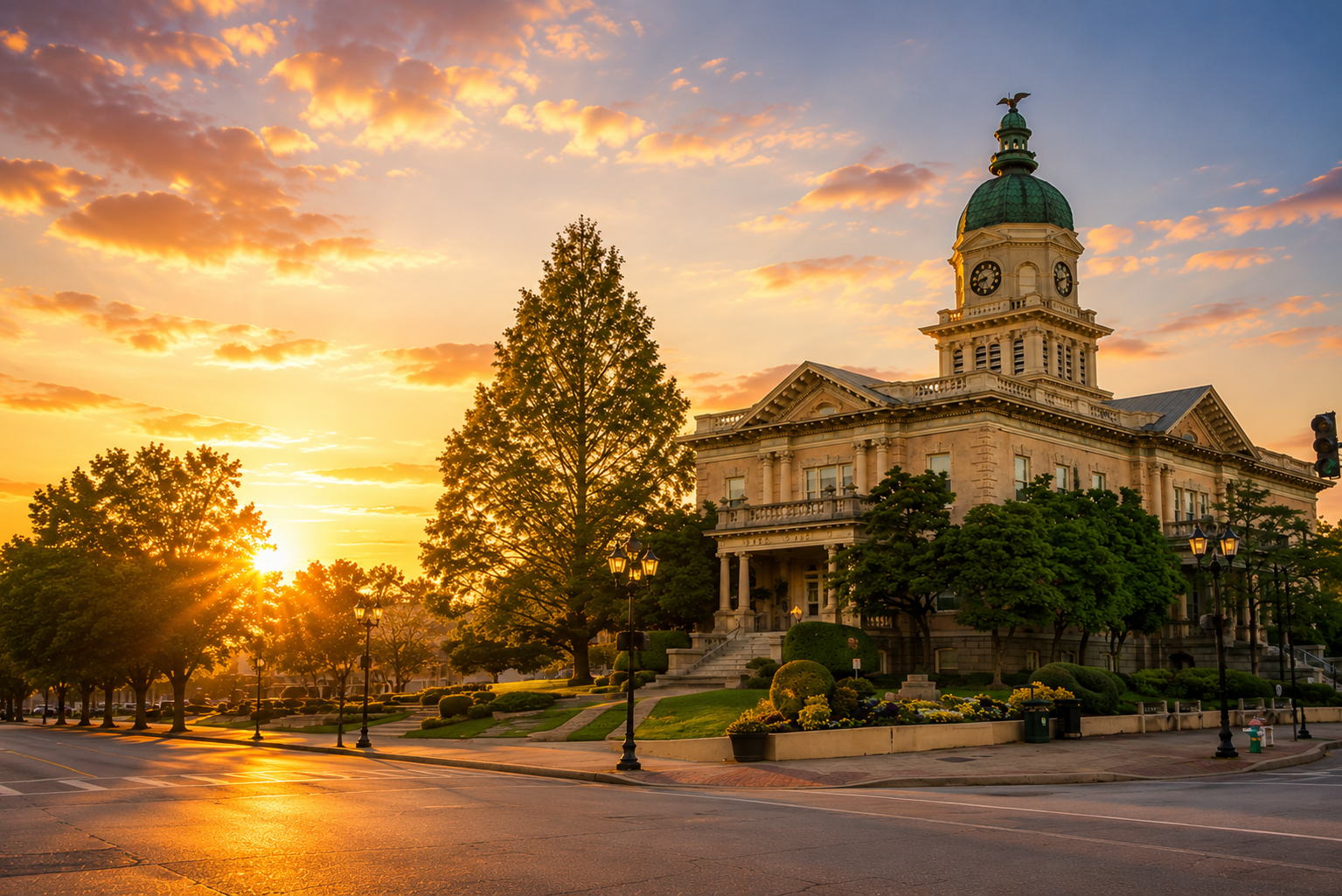 Athens City Hall Sunrise
